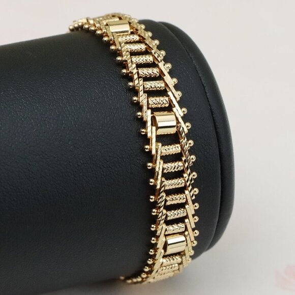 "Elegant Rose Gold Plated Textured Chain Bracelet, XPBL0867 - Picture 1 of 13